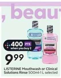 LISTERINE Mouthwash or Clinical Solutions Rinse