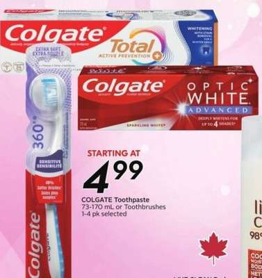 COLGATE Toothpaste or Toothbrushes