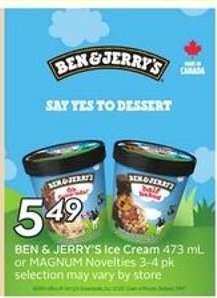 Ben & Jerry's Ice Cream or Magnum Novelties