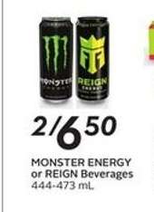 MONSTER ENERGY or REIGN Beverages