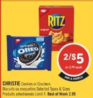 CHRISTIE COOKIES or CRACKERS