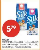 NEILSON TRUTASTE Microfiltered Milk or SILK Beverages