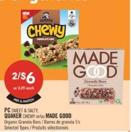 QUAKER CHEWY or MADE GOOD