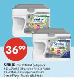 SIMILAC TOTAL COMFORT (570g) et/ou PRO-ADVANCE (584g) Infant Formula Powder