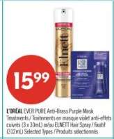 L'ORÉAL EVER PURE Anti-Brass Purple Mask Treatments / Elnett Hair Spray