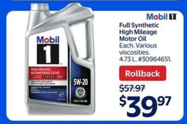 Mobil 1 Full Synthetic High Mileage Motor Oil