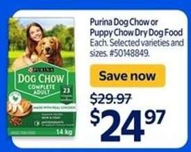 Purina Dog Chow or Puppy Chow Dry Dog Food
