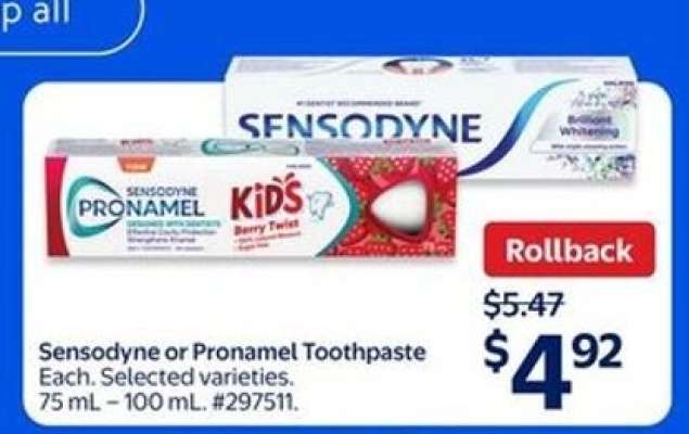 Sensodyne or Pronamel Toothpaste