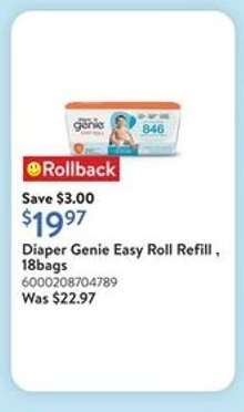 Diaper Genie Easy Roll Refill, 18 bags