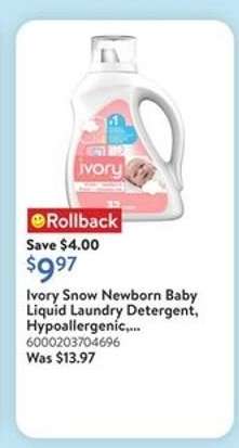 Ivory Snow Newborn Baby Liquid Laundry Detergent