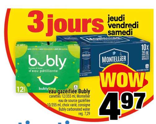 eau gazéifiée Bubly