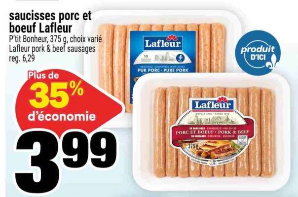 SAUCISSES PORC ET BOEUF LAFLEUR