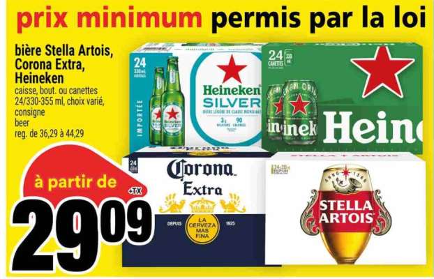 bière Stella Artois, Corona Extra, Heineken