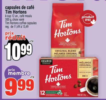 capsules de café Tim Hortons
