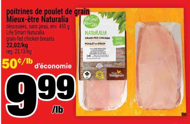 poitrines de poulet de grain Mieux-être Naturalia