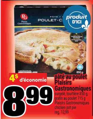 PÂTÉ AU POULET PLAISIRS GASTRONOMIQUES