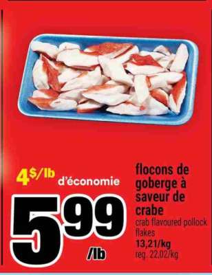 FLOCONS DE GOBERGE À SAVEUR DE CRABE