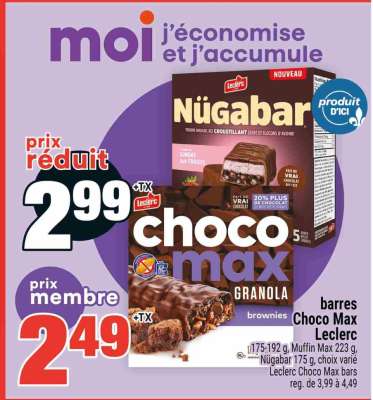 BARRES CHOCO MAX LECLERC