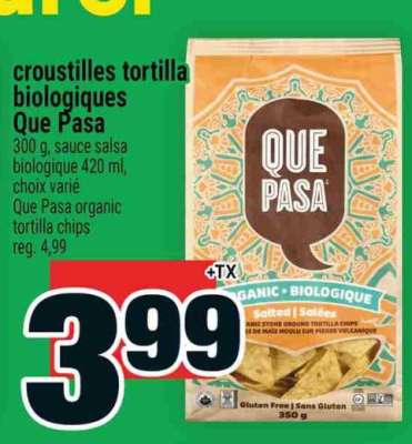 CROUSTILLES TORTILLA BIOLOGIQUES QUE PASA