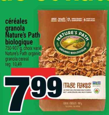 CÉRÉALES GRANOLA NATURE'S PATH BIOLOGIQUE