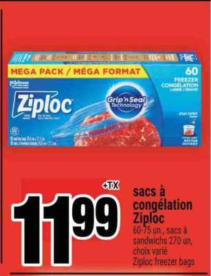 SACS À CONGÉLATION ZIPLOC