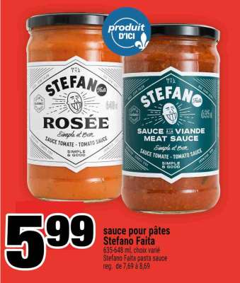 SAUCE POUR PÂTES STEFANO FAITA