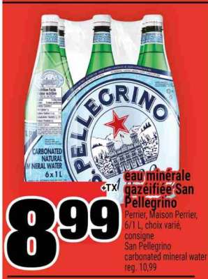 eau minérale gazéifiée San Pellegrino