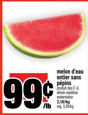 MELON D'EAU ENTIER SANS PÉPINS