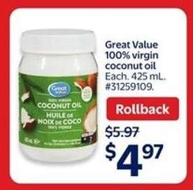 Great Value 100% Virgin Coconut Oil