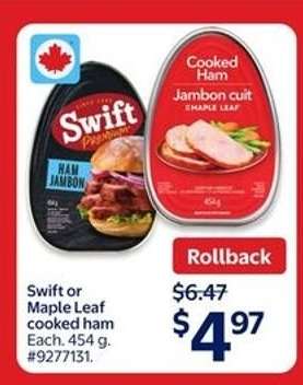 Swift or Maple Leaf Cooked Ham