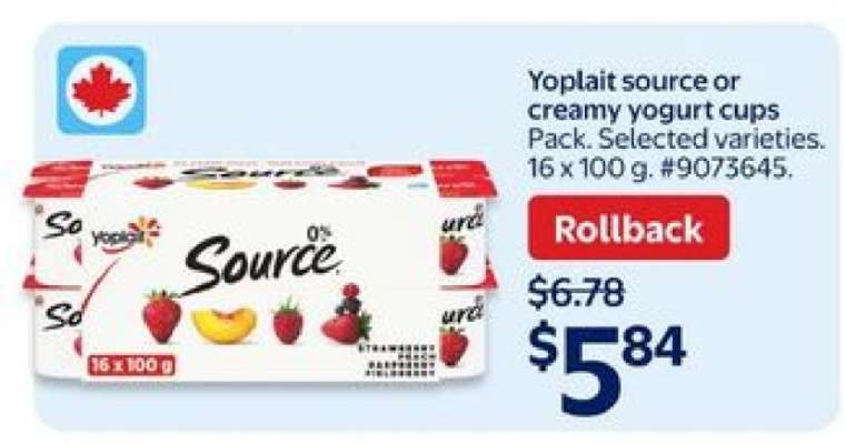 Yoplait Source or Creamy Yogurt Cups