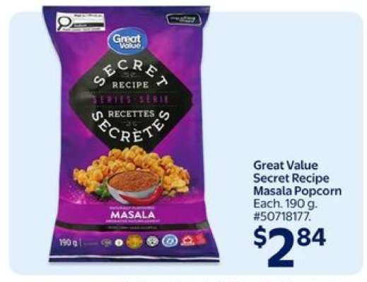 Great Value Secret Recipe Masala Popcorn
