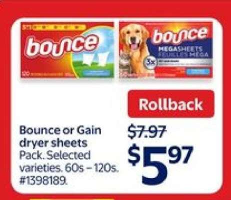 Bounce or Gain Dryer Sheets