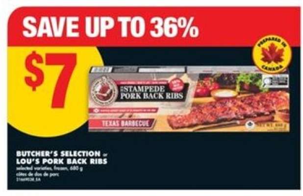 Butcher's Selection or Lou's Pork Back Ribs
