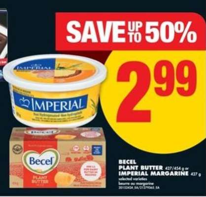 Becel Plant Butter or Imperial Margarine