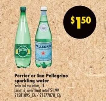 Perrier or San Pellegrino Sparkling Water
