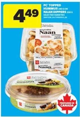 PC Topped Hummus or Naan Dippers