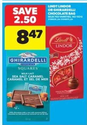 Lindt Lindor or Ghirardelli Chocolate Bag