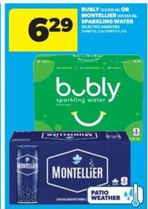 bubly or MONTELLIER Sparkling Water
