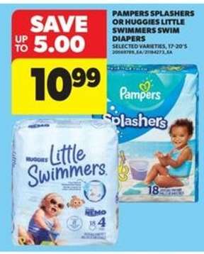 Pampers Splashers or Huggies Little Swimmers Swim Diapers