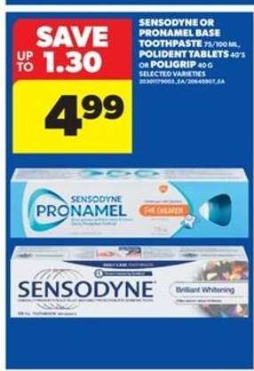 SENSODYNE OR PRONAMEL BASE TOOTHPASTE