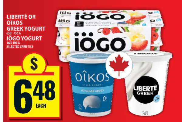Liberté or Oikos Greek Yogurt