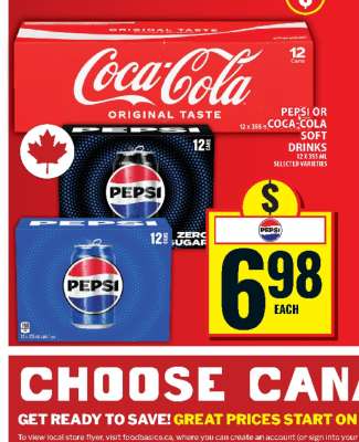 Pepsi or Coca-Cola Soft Drinks