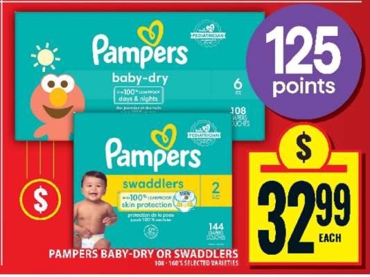 PAMPERS BABY-DRY OR SWADDLERS
