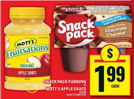 Snack Pack Pudding & Mott's Apple Sauce