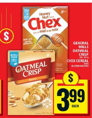 General Mills Oatmeal Crisp & Chex Cereal