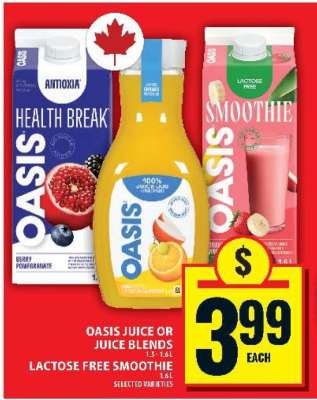 Oasis Juice or Juice Blends, Lactose Free Smoothie