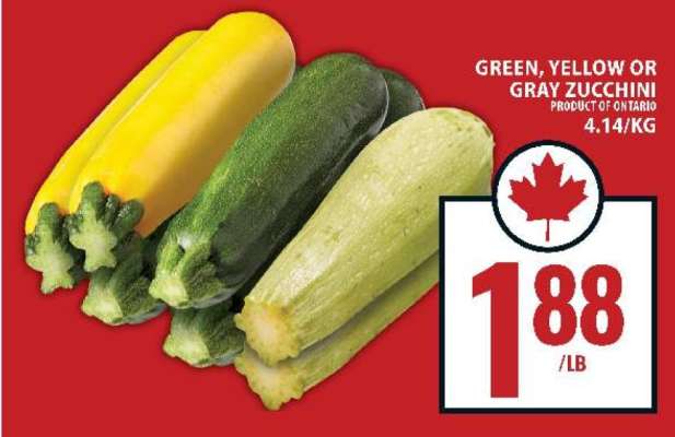 Green, Yellow or Gray Zucchini