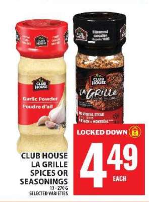 CLUB HOUSE La Grille Spices or Seasonings