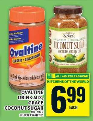 Ovaltine Drink Mix, Grace Coconut Sugar
